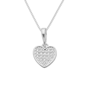 Colar de Coração Cravejado de Zircônia em Prata 925
